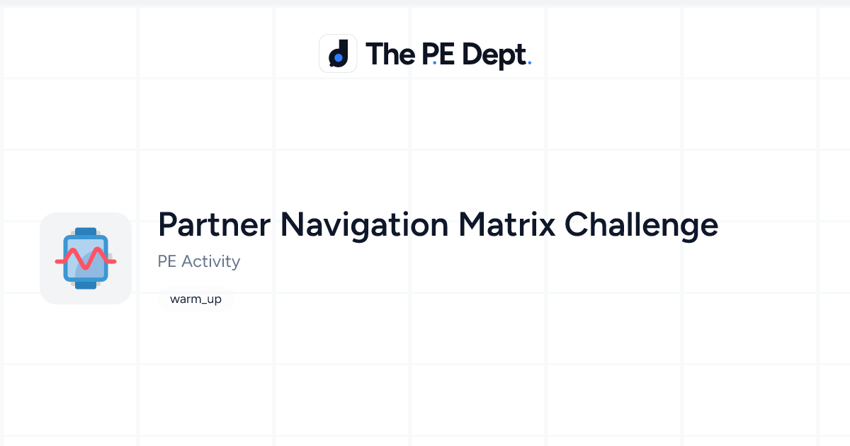 Partner Navigation Matrix Challenge Activity | The PE Dept