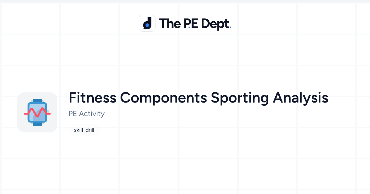 Fitness Components Sporting Analysis Activity | The PE Dept