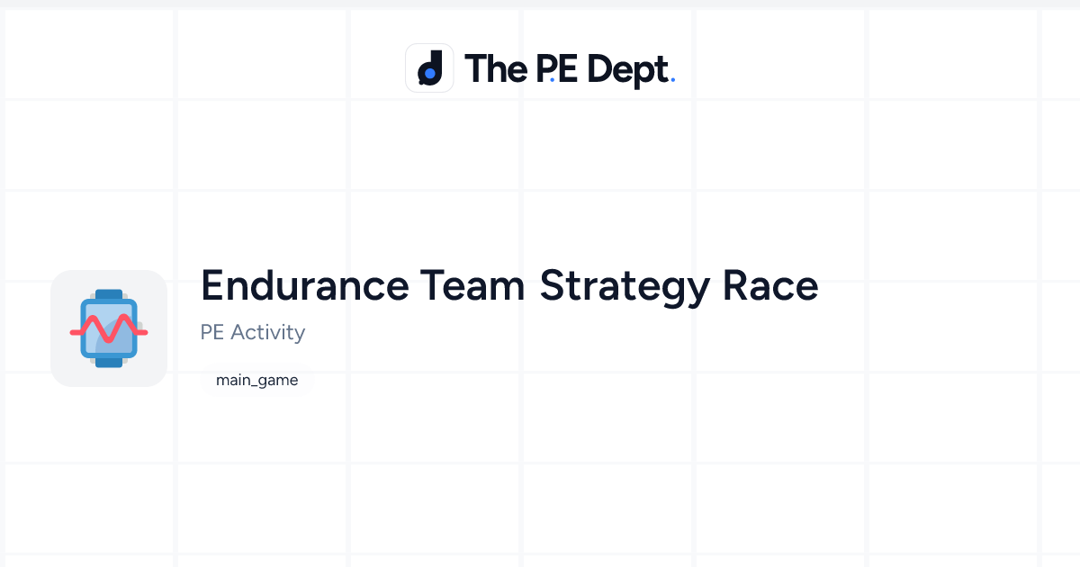 Endurance Team Strategy Race Activity | The PE Dept