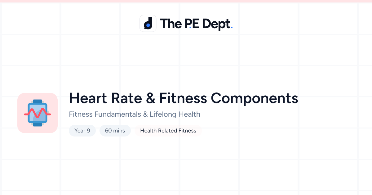 Heart Rate & Fitness Components Lesson | The PE Dept
